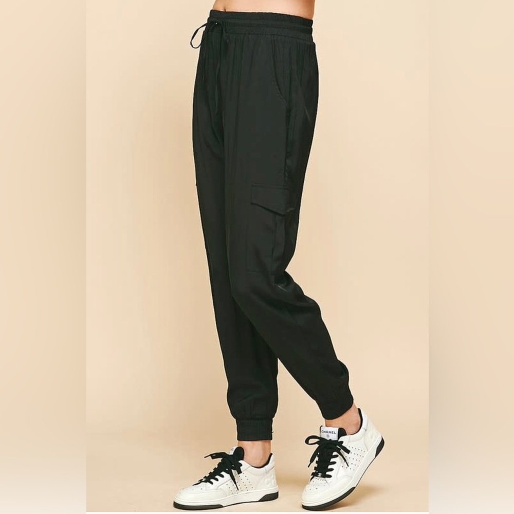 Black Silk Joggers - Dress up or down